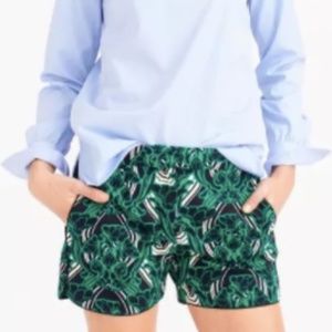 J Crew shorts NWOT Cotton Faille Short in Epoque Floral | Green print shorts